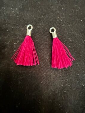 Bright Pink Tassel Bracelet Charms - Unbranded